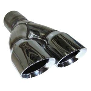 3" Stainless Dual Angle Cut Double Wall Exhaust tip for 2.25" ex
