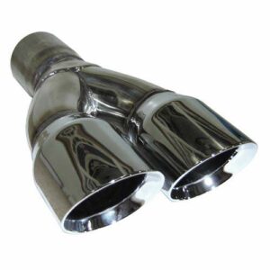 3" Stainless Dual Angle Cut Double Wall Exhaust tip for 2.5" exh